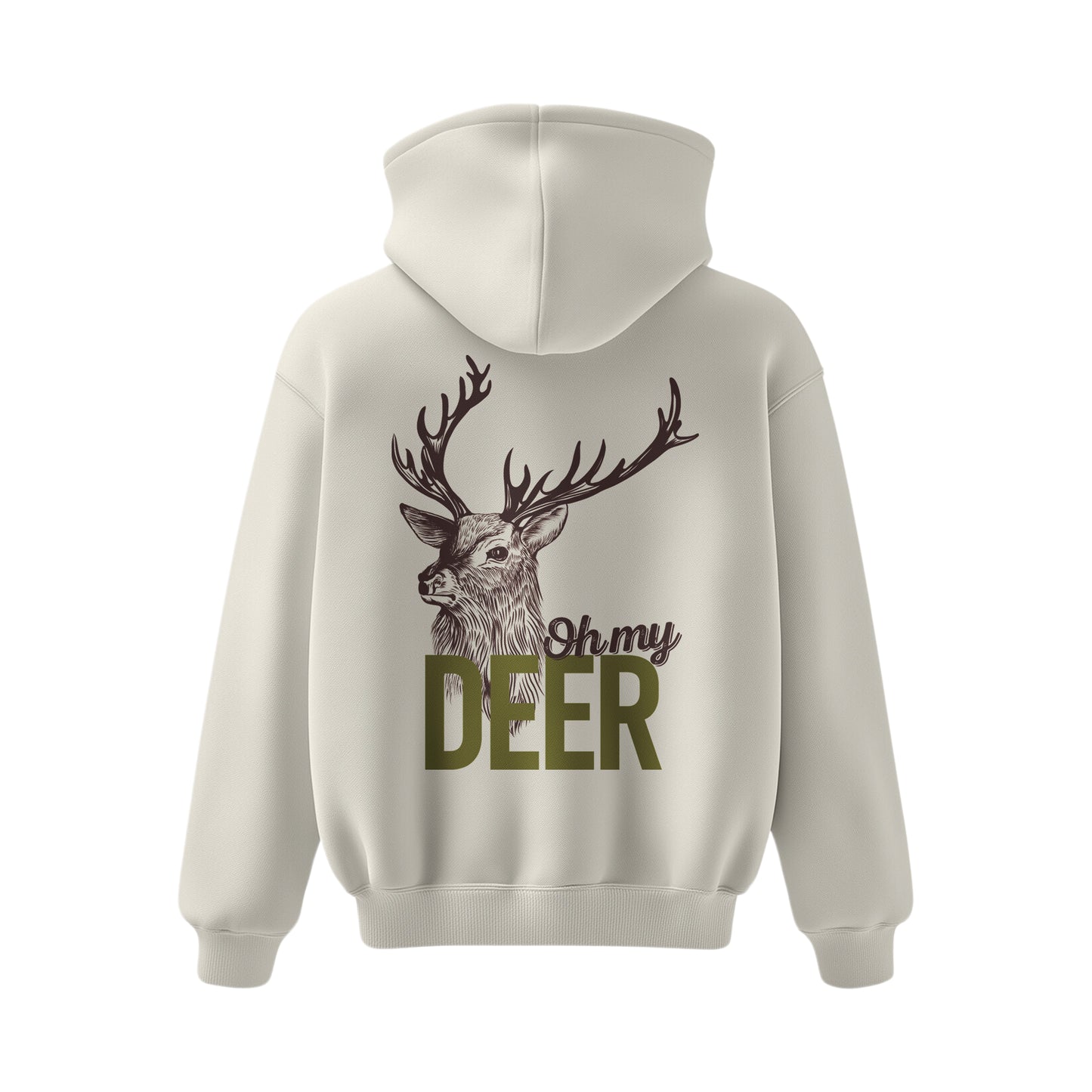 Premium-Unisex-Hoodie „Oh my deer“ Mit Rückenprint und Logo-Stick vorne