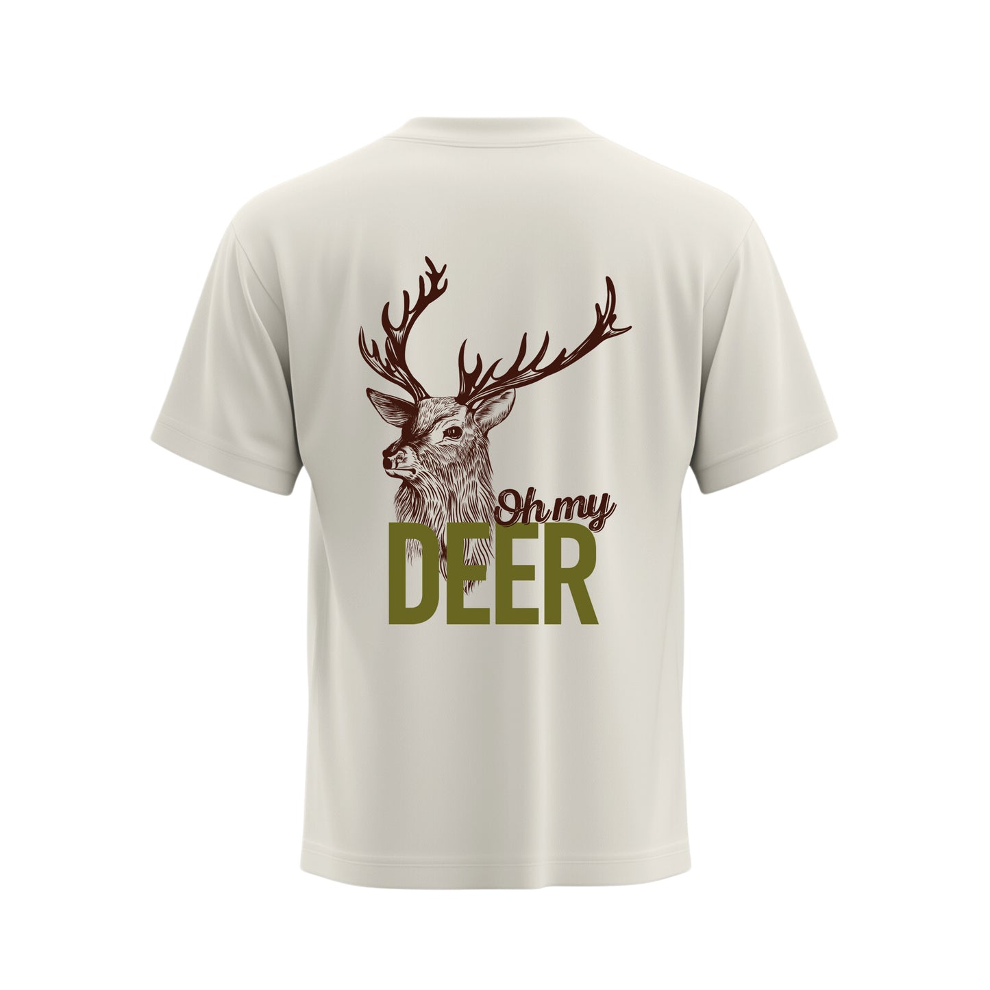 Premium-Unisex-T-Shirt „Oh my Deer“ Mit Rückenprint und Logo-Stick vorne