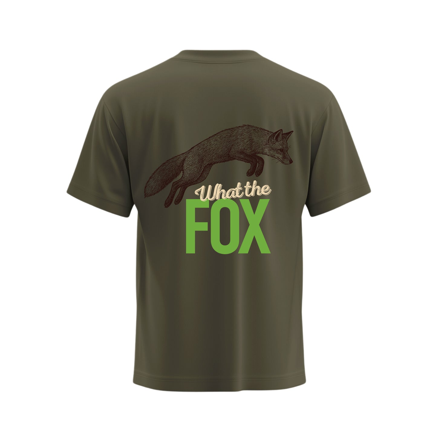 Premium-Unisex-T-Shirt „What the Fox“ Mit Rückenprint und Logo-Stick vorne